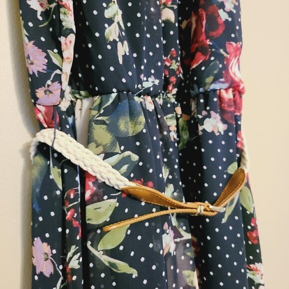 IZ Buyer | Women's Multi-Colored Mixed Print Belted Mini Dress (Size Medium) - Picture 10 of 14